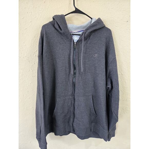 Champion Other - Vintage Champion Full Zip Hoodie, Fleece Lined, Grey, Size 2X